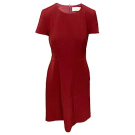 Hugo Boss-Boss Sheath Dress in Burgundy Wool-Dark red