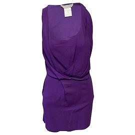 Chloé Vestido drapeado sem mangas Chloe em lã roxa Roxo