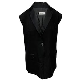 Moschino-Mini abito Moschino Velvet Vest in acetato nero-Nero