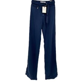 Autre Marque-PEACHY DEN Pantalone T.Lino internazionale XS-Blu
