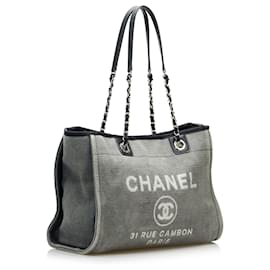 Chanel-Chanel Gray Small Deauville Tote Bag-Grey