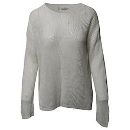 Nili Lotan-Nili Lotan Knitted Mesh Sweater in White Linen-White