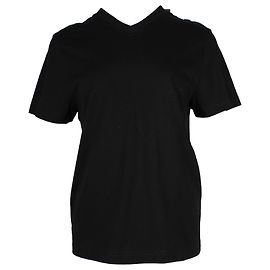 T-Shirt Bottega Veneta a maniche corte con scollo a V in cotone nero Nero