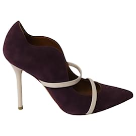 Autre Marque-Malone Souliers Maureen Contrast Heeled Pumps in Purple Suede-Purple