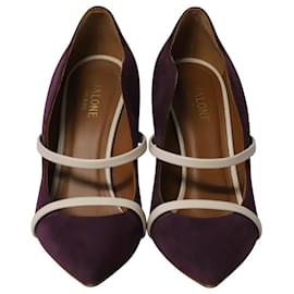 Autre Marque-Malone Souliers Maureen Contrast Heeled Pumps in Purple Suede-Purple