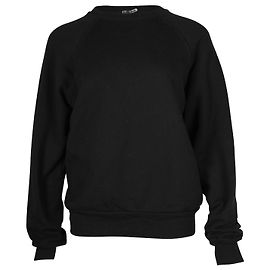 Reformation Pullover mit Rundhalsausschnitt aus schwarzer Baumwolle Schwarz