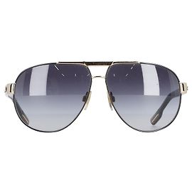 Dolce & Gabbana DG2099 Occhiali da sole in metallo nero e oro Multicolore