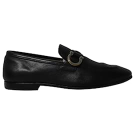 Salvatore Ferragamo-Salvatore Ferragamo Loafers with Gancini Buckle in Black Leather-Black