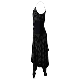 Diane Von Furstenberg-Diane Von Furstenberg Kleid mit Taschentuchsaum aus schwarzer Seide-Schwarz
