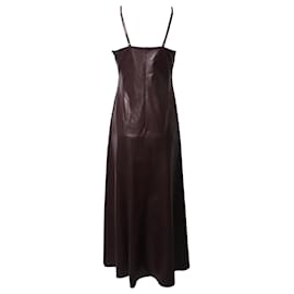 Nanushka-Nanushka Vegan Leather Slip Dress in Purple Polyester-Purple