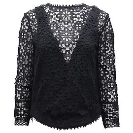 Roseanna Sea New York inside leget Top floral de algodón negro Negro