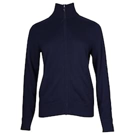 Ralph Lauren-Ralph Lauren Pullover mit Stehkragen und Frontreißverschluss aus marineblauem Kaschmir-Blau,Marineblau