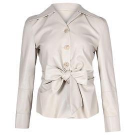 Nanushka Veganes Hemd aus beigem Polyester mit Gürtel Beige