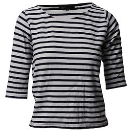 Top de rayas Maje Breton de algodón estampado blanco Otro