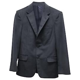 Prada-Prada Single Breasted Blazer Jacket in Dark Blue Suede-Blue