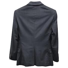 Prada-Prada Single Breasted Blazer Jacket in Dark Blue Suede-Blue