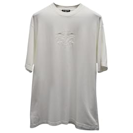 Balenciaga-Balenciaga Lion's Laurel T-shirt in White Cotton-White