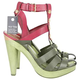 Michael Kors-Michael Kors Platform Gladiator Sandals in Red Leather-Red