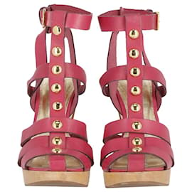 Michael Kors-Michael Kors Platform Gladiator Sandals in Red Leather-Red