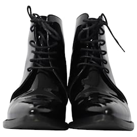 Saint Laurent-Saint Laurent Ankle Boots in Patent Leather-Black