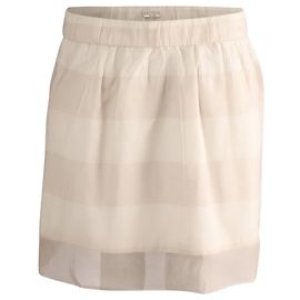 Mini jupe rayée Brunello Cucinelli en coton crème Blanc Écru