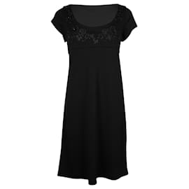 Diane Von Furstenberg-Mini abito ricamato Diane Von Furstenberg in lana nera-Nero