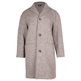 Apc-A.P.C. Tweed Long Coat in Multicolor Wool -Other,Python print