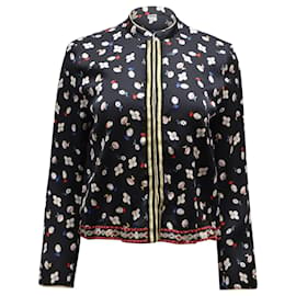 Zadig & Voltaire-Zadig & Voltaire Vendrix Flower Vintage Jacket in Black Print Viscose-Other