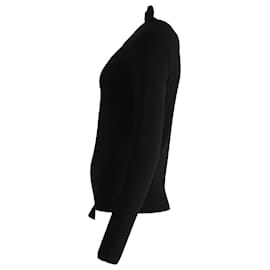 Michael Kors-Michael Kors Cutout Long Sleeve Top in Black Wool-Black