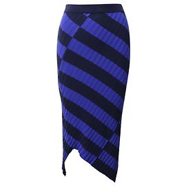 Falda midi de rayas asimétricas en viscosa con estampado azul de Altuzarra Mallory Otro