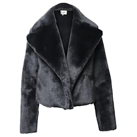 Diane Von Furstenberg-Diane Von Furstenberg Faux Fur Cropped Jacket in Black Acrylic-Black
