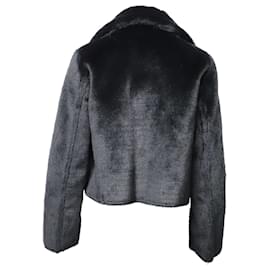 Diane Von Furstenberg-Diane Von Furstenberg Faux Fur Cropped Jacket in Black Acrylic-Black