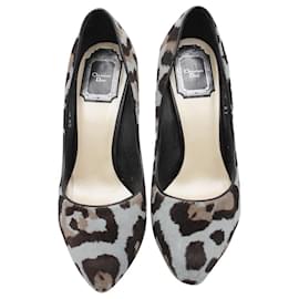 Dior-Sapatos de salto agulha Christian Dior em cabelo de pônei com estampa animal-Outro