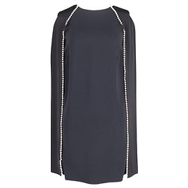 Robe Cape Ornée de Perles Mulberry en Polyester Noir Noir