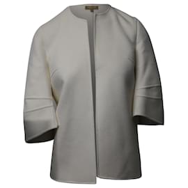 Michael Kors-Michael Kors Collection Asymmetrische Jacke mit Engelsärmeln aus weißer Wolle-Weiß
