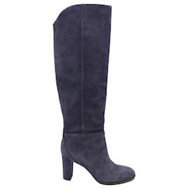 Jimmy Choo-Jimmy Choo Madalie Knee Boots in Navy Blue Suede-Blue,Navy blue