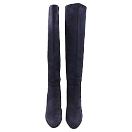 Jimmy Choo-Jimmy Choo Madalie Knee Boots in Navy Blue Suede-Blue,Navy blue