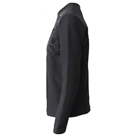 Marni-Marni Cut-Out Long Sleeve Sweater in Black Wool -Black