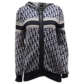 Dior-Cárdigan con capucha y motivo Dior Oblique en algodón azul-Azul