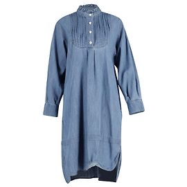 Chloé Vestido con pechera plisada de See by Chloe en denim de algodón azul Azul