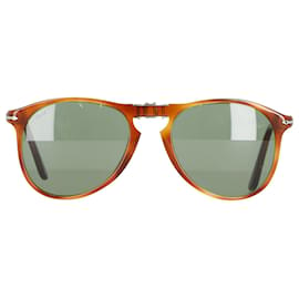 Persol-Persol 714sm Steve McQueen Fold Sunglasses in Brown Acetate -Brown