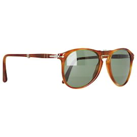 Persol-Persol 714sm Steve McQueen Fold Sunglasses in Brown Acetate -Brown