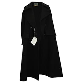 Alberta Ferretti-Trench-coat doublé Alberta Ferretti en laine noire-Noir