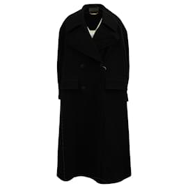 Alberta Ferretti-Alberta Ferretti Double Breasted Trench Coat in Black Wool-Black