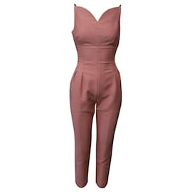 Autre Marque-Emilia Wickstead Sweetheart Jumpsuit mit tiefem Rückenausschnitt aus rosafarbenem Crêpe-Polyester-Pink