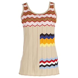 Missoni-Missoni Printed Knit Tank Top in Multicolor Cotton -Other