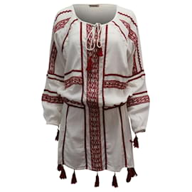 Autre Marque-Dodo Bar Or Embroidered Cover Up Sun Dress in White Cotton-White