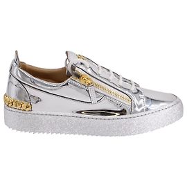 Giuseppe Zanotti Gail Turnschuhe aus Metallic-Silber-Kunststoff Silber Metallisch