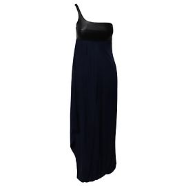 Hugo Boss One-Shoulder-Kleid aus marineblauem Polyamid Blau Marineblau