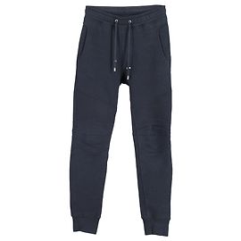 Balmain Gerippte Biker-Jogginghose aus marineblauer Baumwolle Blau Marineblau